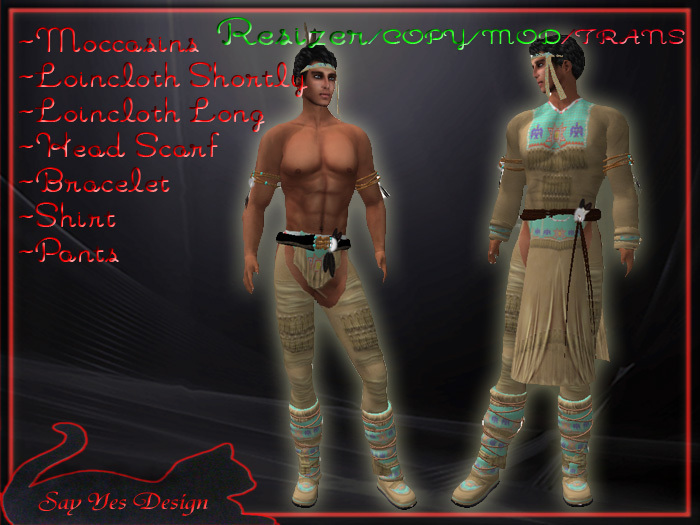 Second Life Marketplace - american native men outfit 888